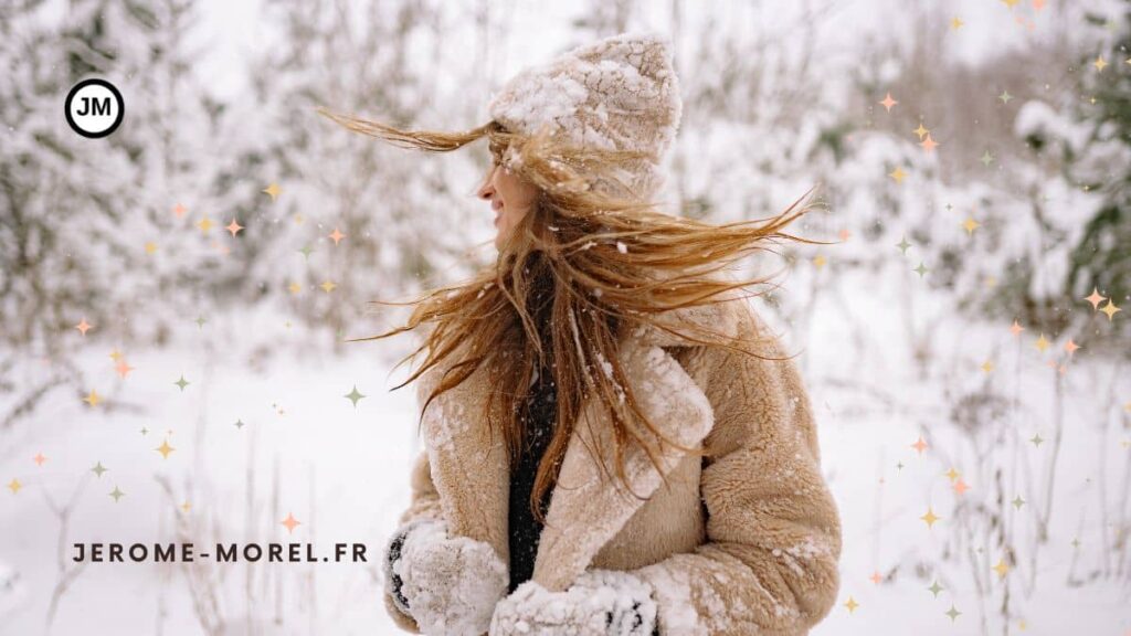 Femme capricorne amoureux dans la neige
