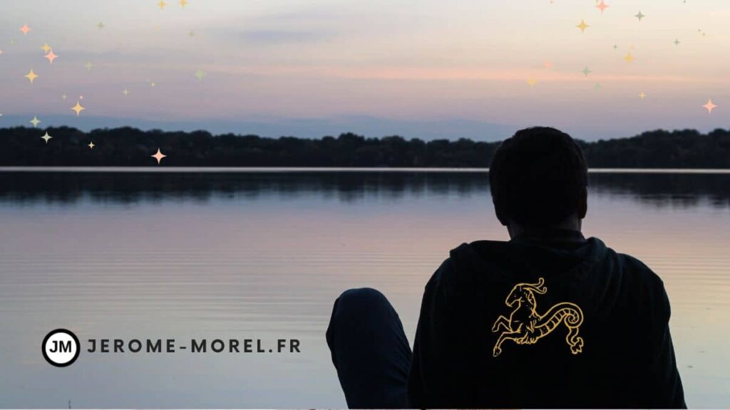 Homme Capricorne amoureux devant un lac